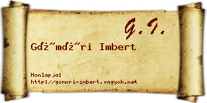Gömöri Imbert névjegykártya